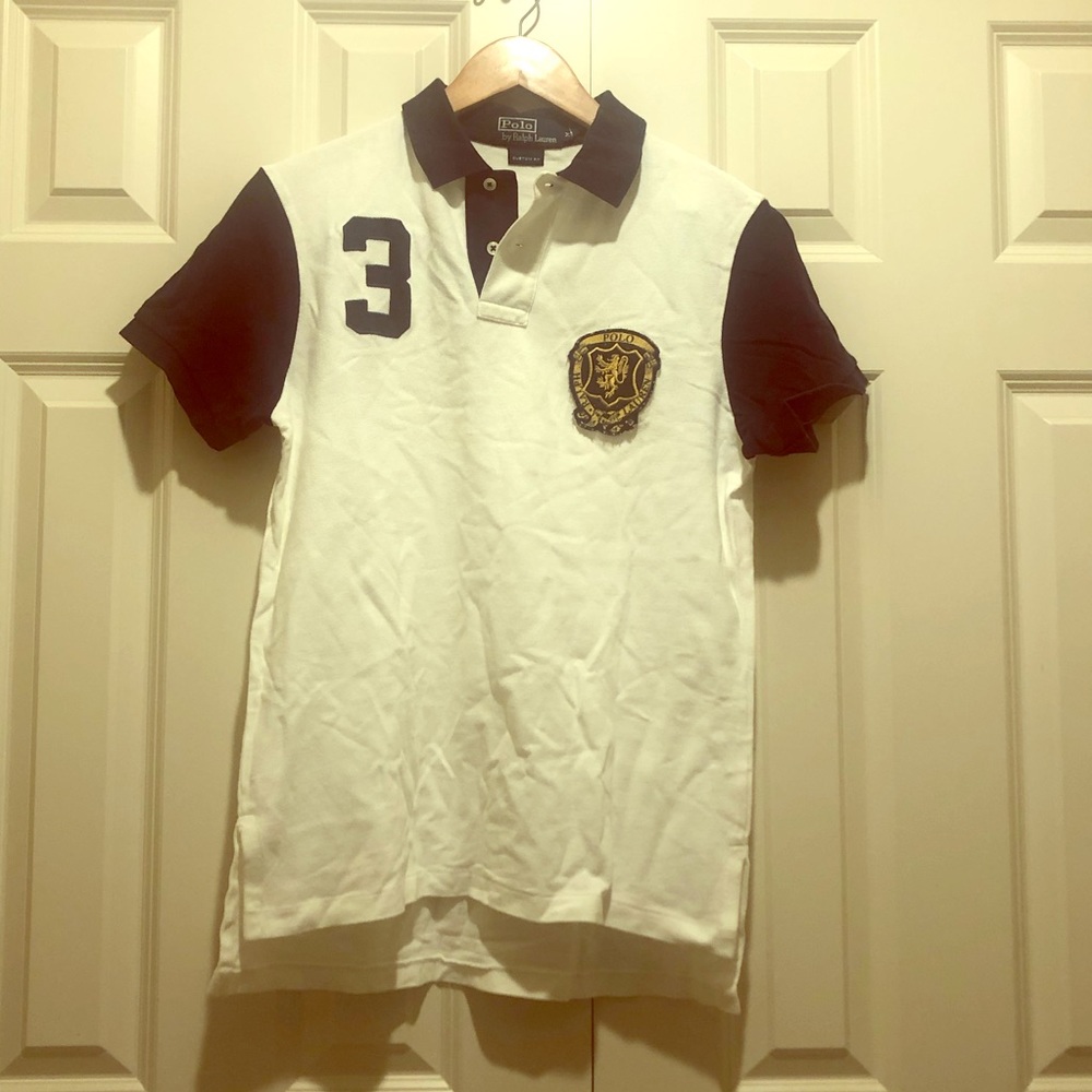 White & Navy Polo by Ralph Lauren Medium